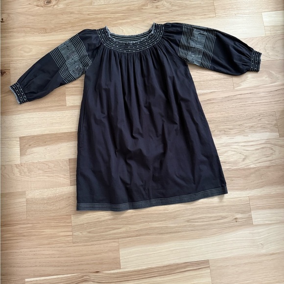 Velvet By Graham & Spencer Boho Peasant Cotton Beaded Smock Tunic Dress Size S - Picture 5 of 13